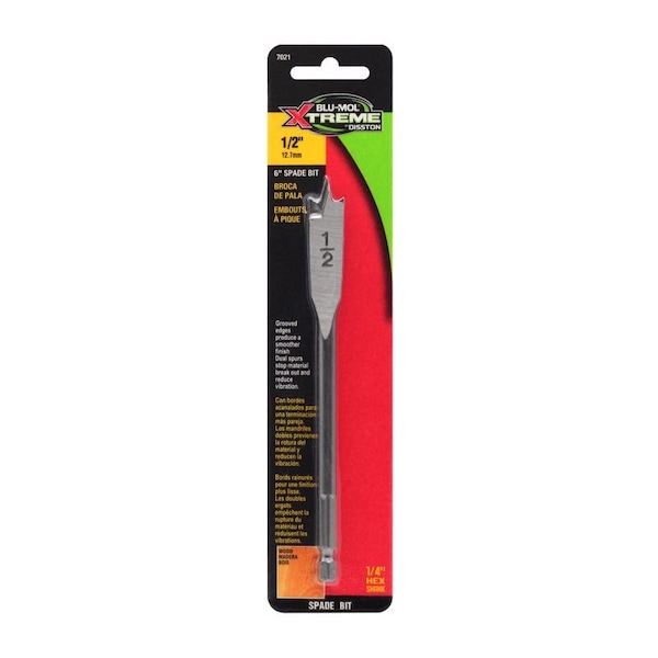 Blu-Mol Xtreme Blu-Mol Xtreme 1/2 in. X 6 in. L Carbon Steel Spade Bit Hex Shank 1 pk E0217021 - main